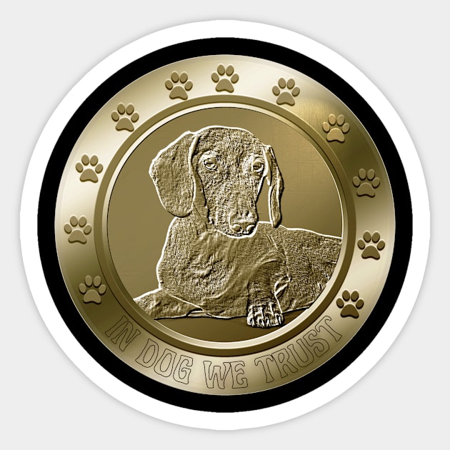 Dachshund Doxie Coin Funny Crypto Cryptocurrency Sticker by JollyMarten